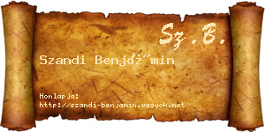 Szandi Benjámin névjegykártya