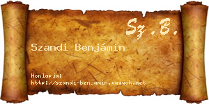 Szandi Benjámin névjegykártya
