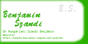 benjamin szandi business card
